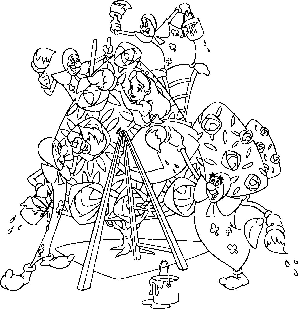 Free printable alice in wonderland coloring pages for kids