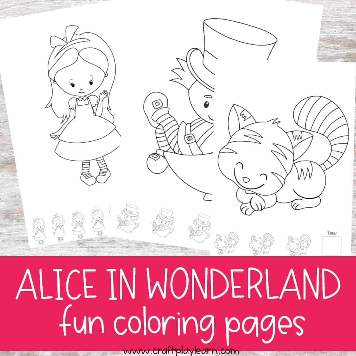 Alice in wonderland coloring sheets