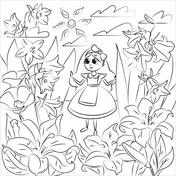 Alice in wonderland coloring pages free coloring pages