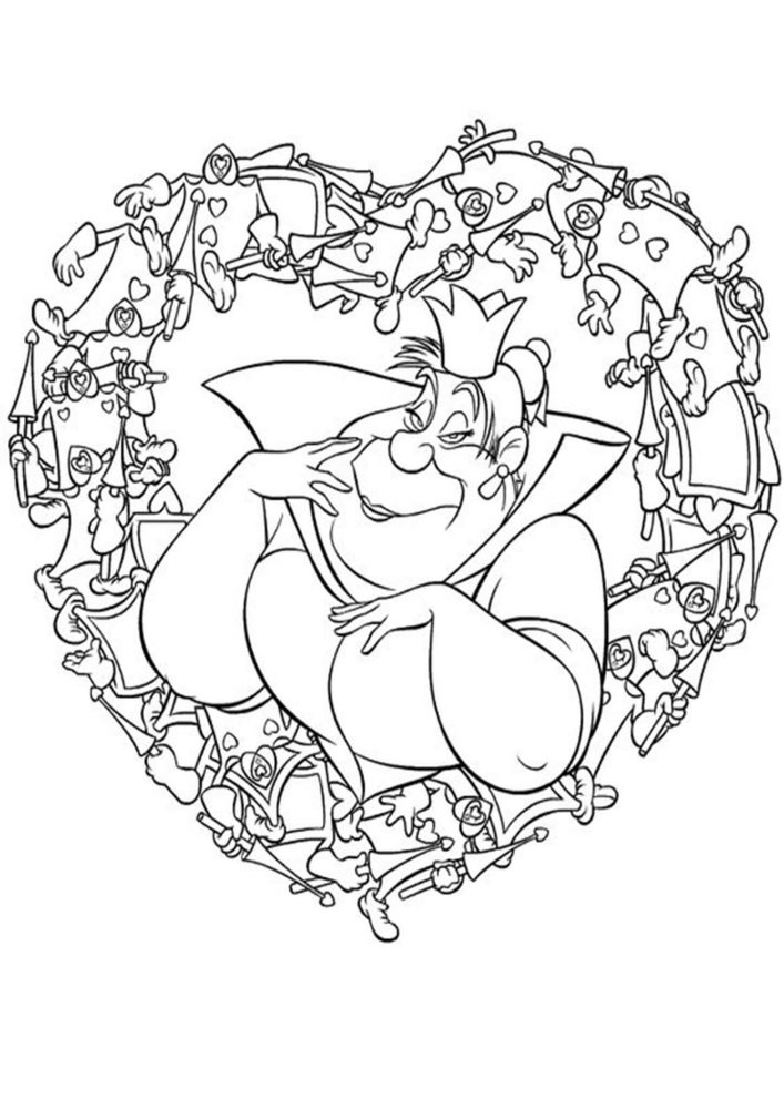 Free easy to print alice in wonderland coloring pages