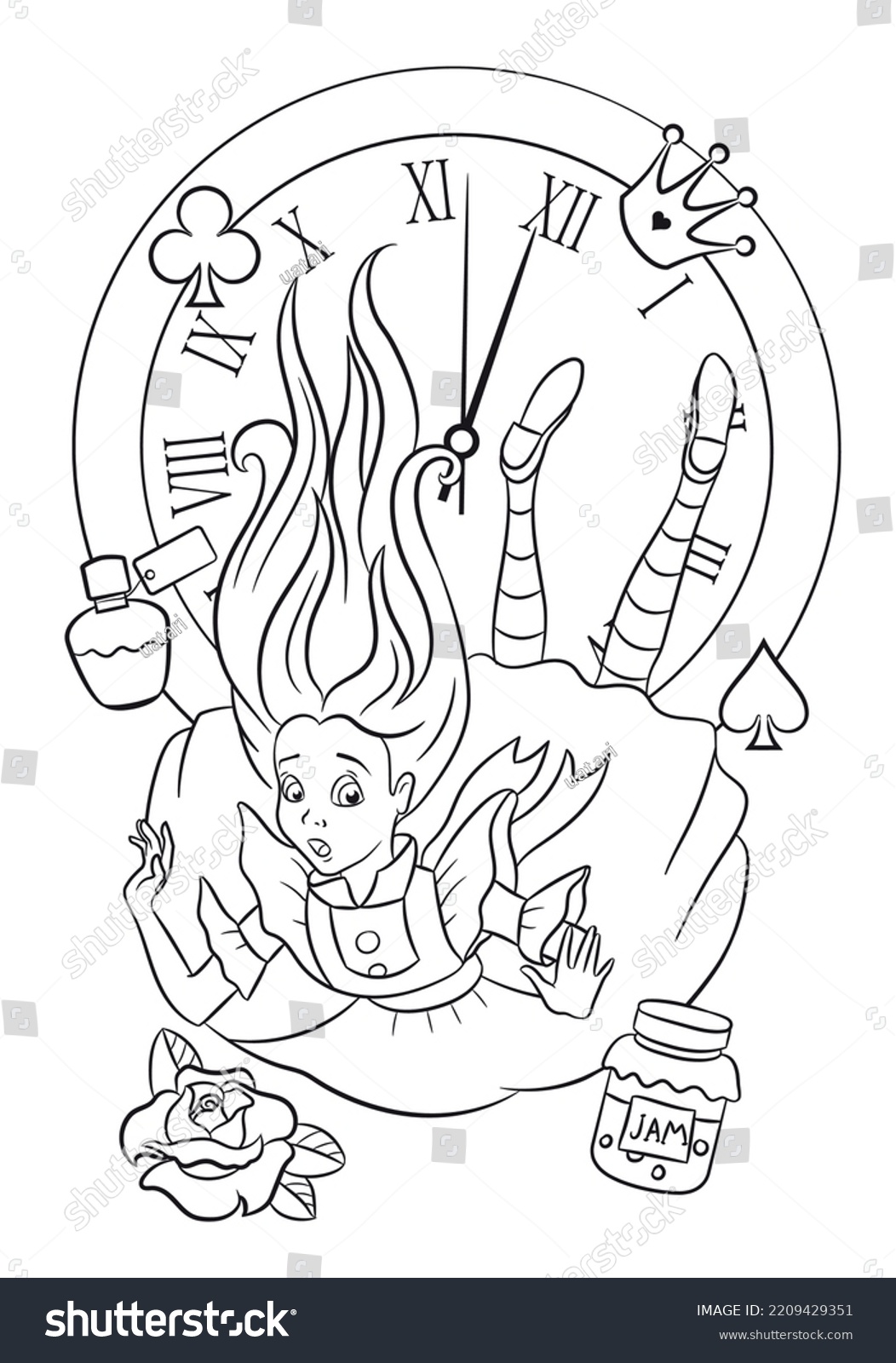 Wonderland coloring page images stock photos d objects vectors