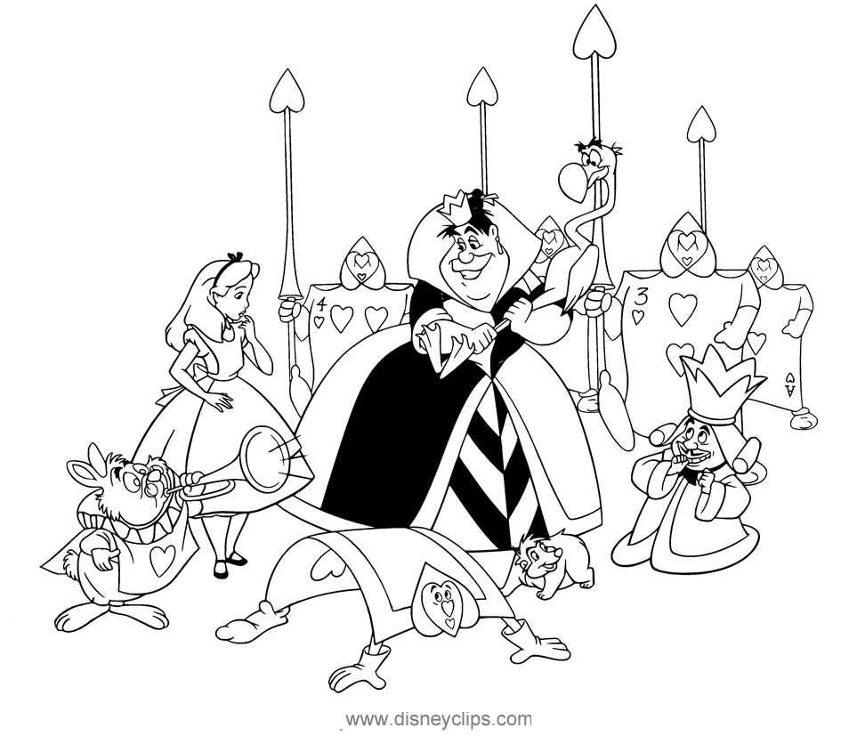 Alice in wonderland coloring pages