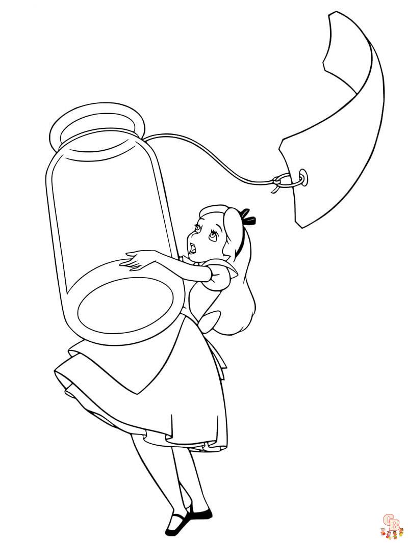 Alice in wonderland coloring pages