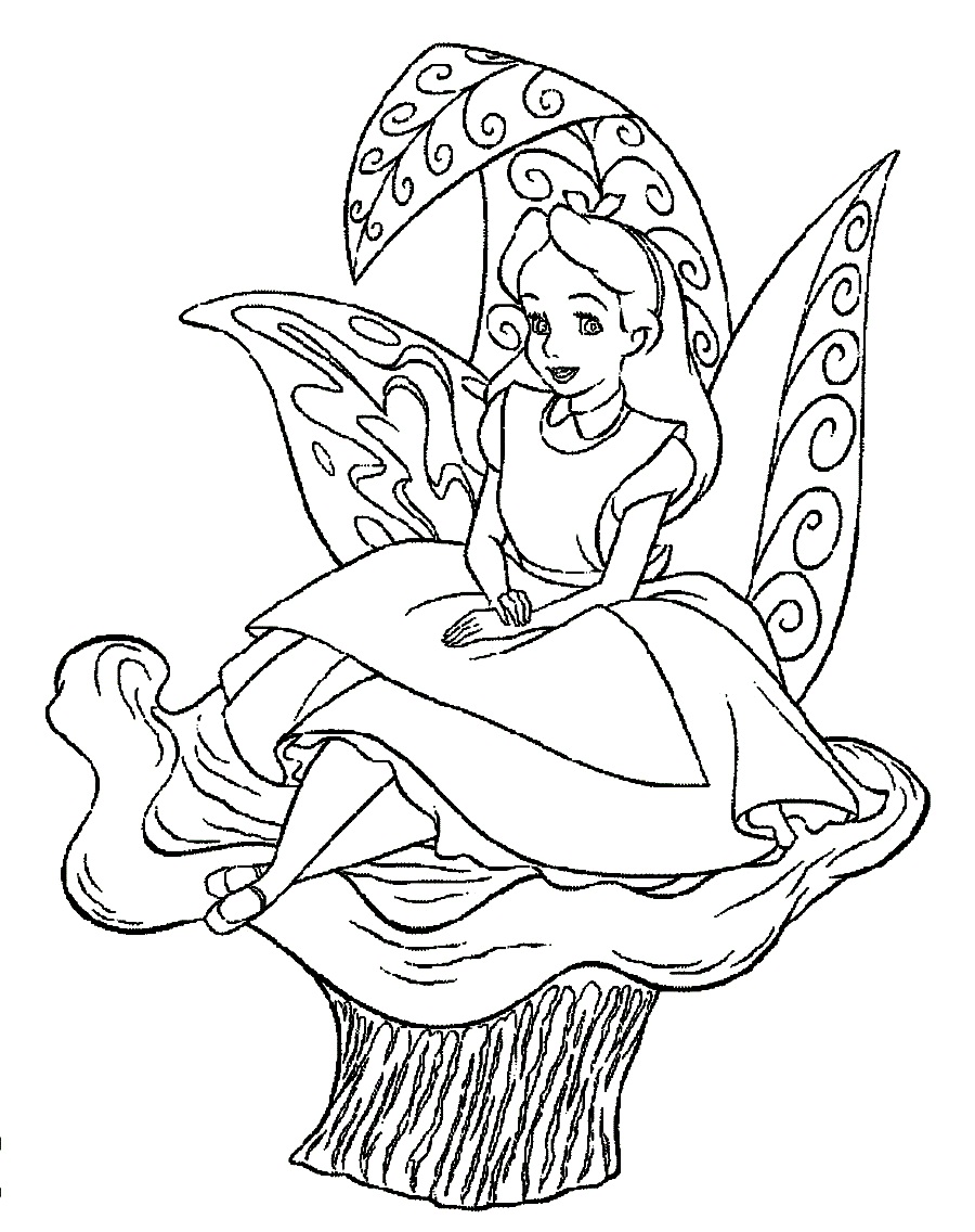 Free printable alice in wonderland coloring pages for kids