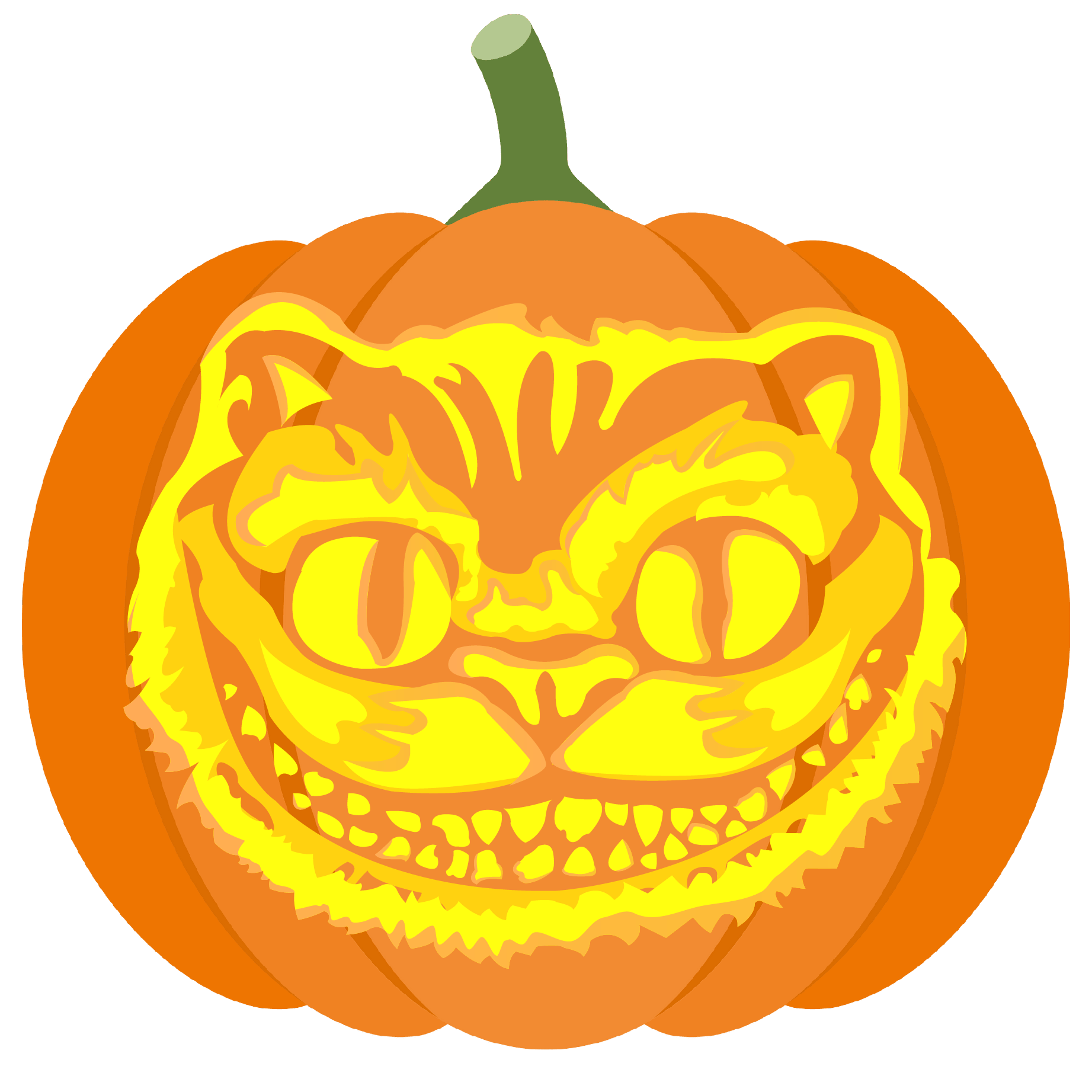 Cheshire cat pumpkin stencil free printable papercraft templates