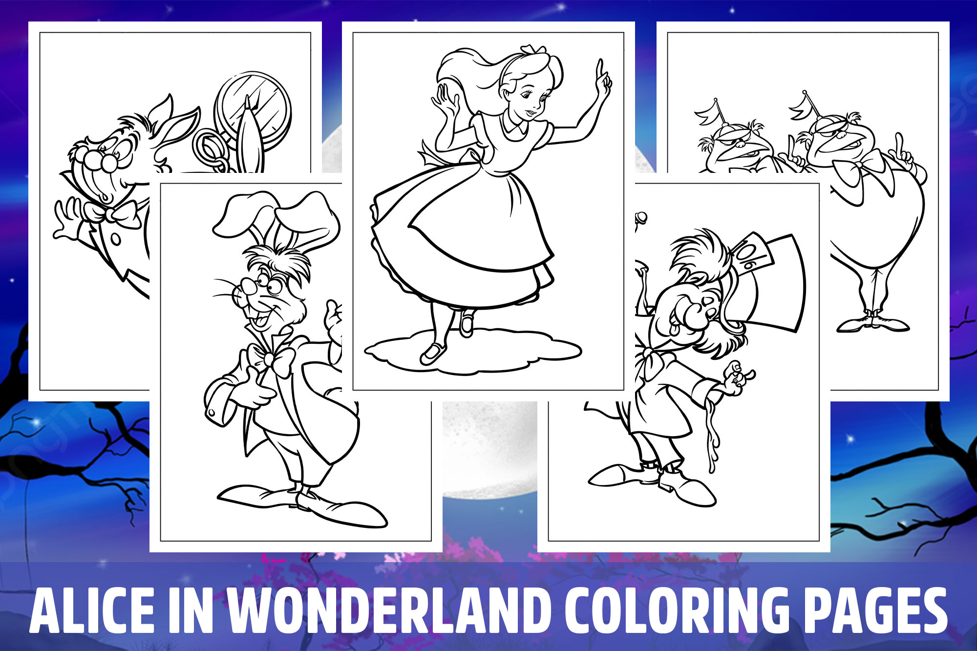 Alice in wonderland coloring pages for kids girls boys teens birthday school activity made by teachers