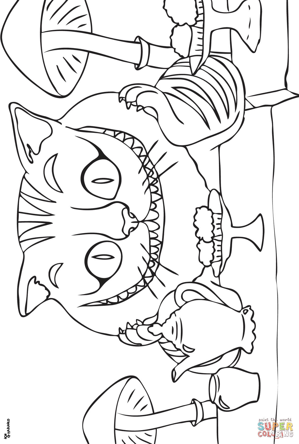 Cheshire cat coloring page free printable coloring pages