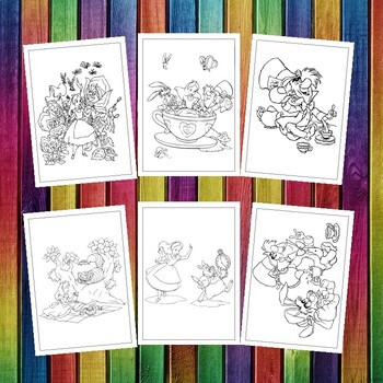 Printable alice in wonderland coloring pages whimsical adventure pages