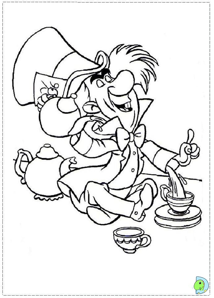 Alice in wonderland coloring page