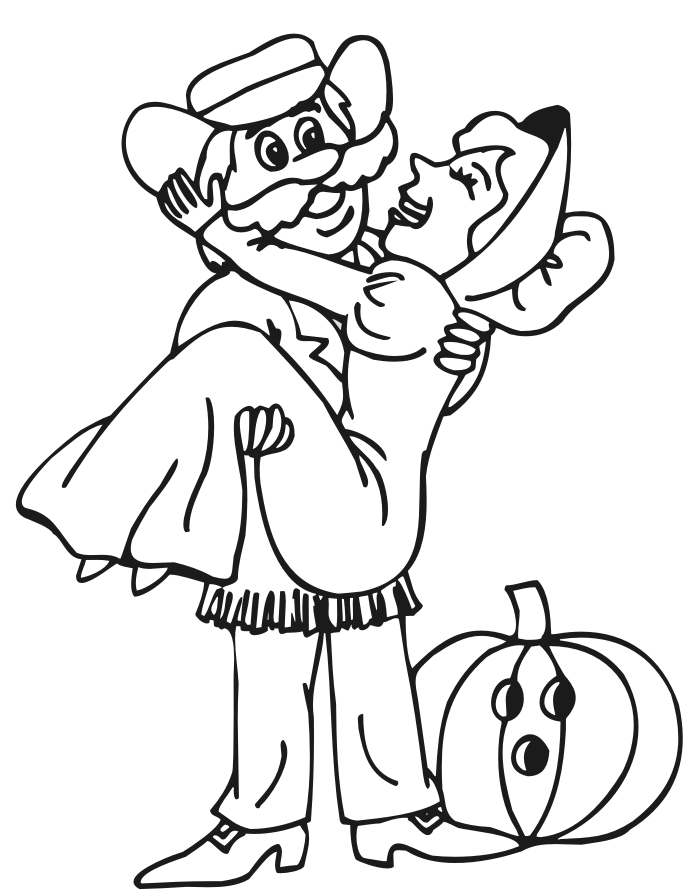 Costume coloring page man in a cowboy costume