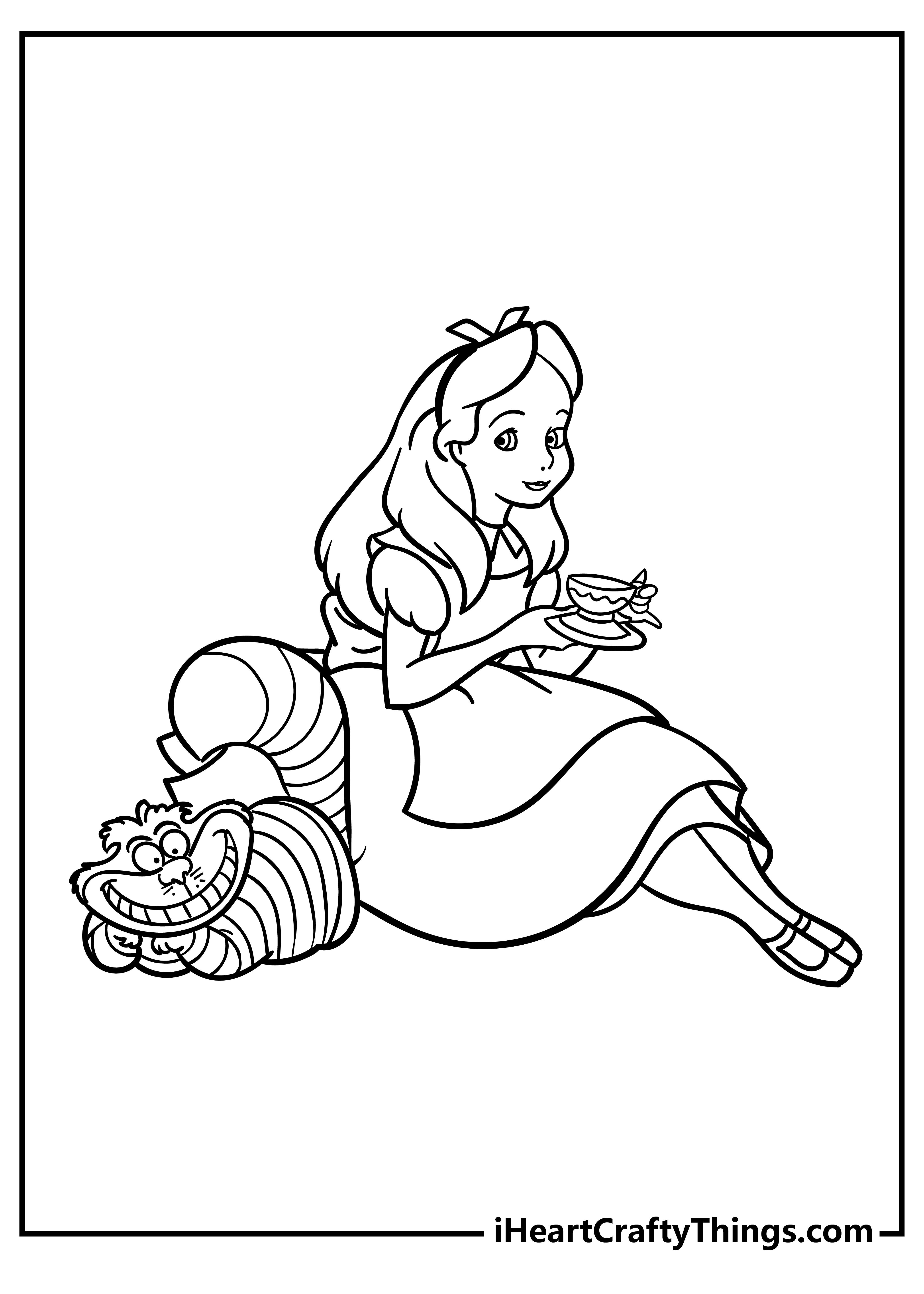 Alice in wonderland coloring pages free printables