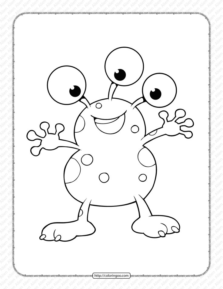 Printable alien coloring page