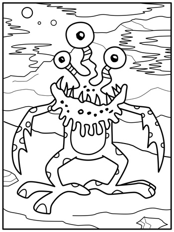 Space alien coloring page â tims printables