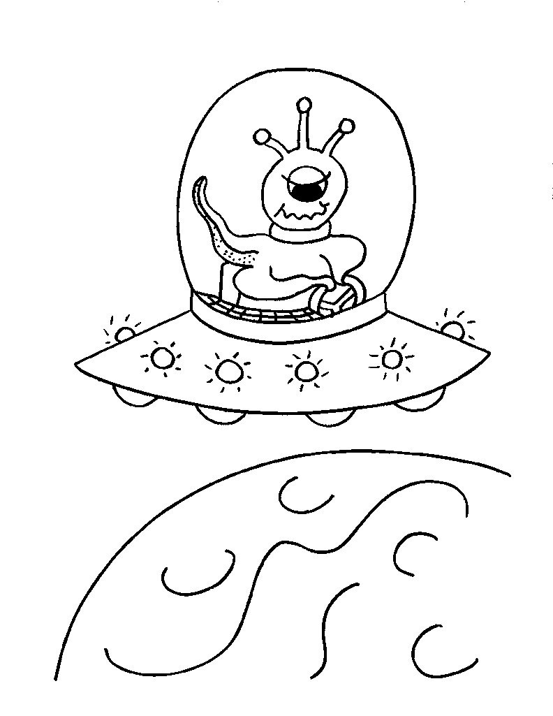 Free printable alien coloring pages for kids