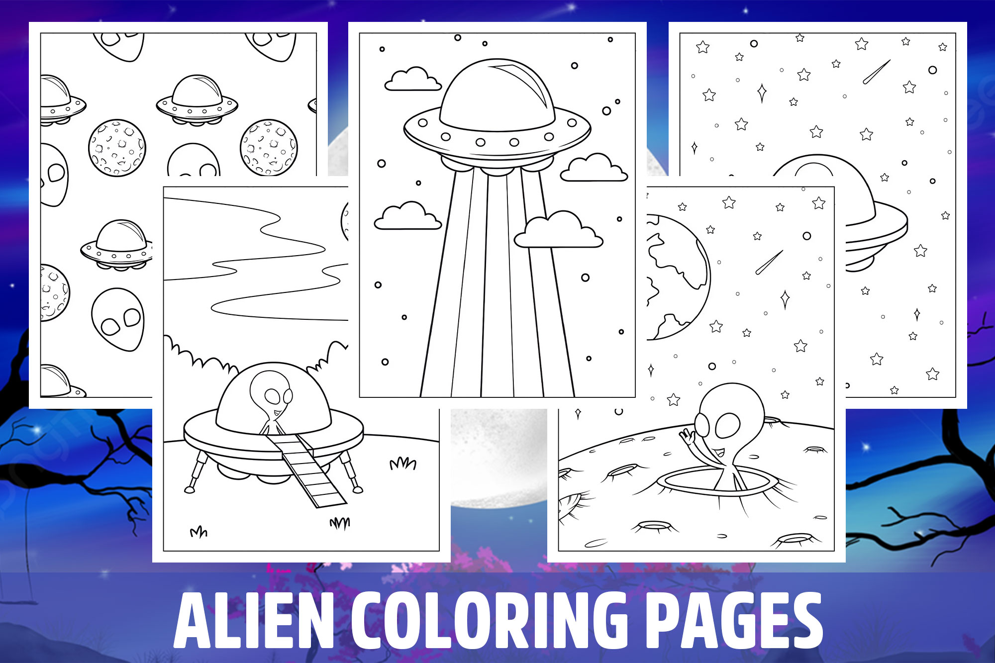 Alien coloring pages for kids girls boys teens birthday school activity made by teachers