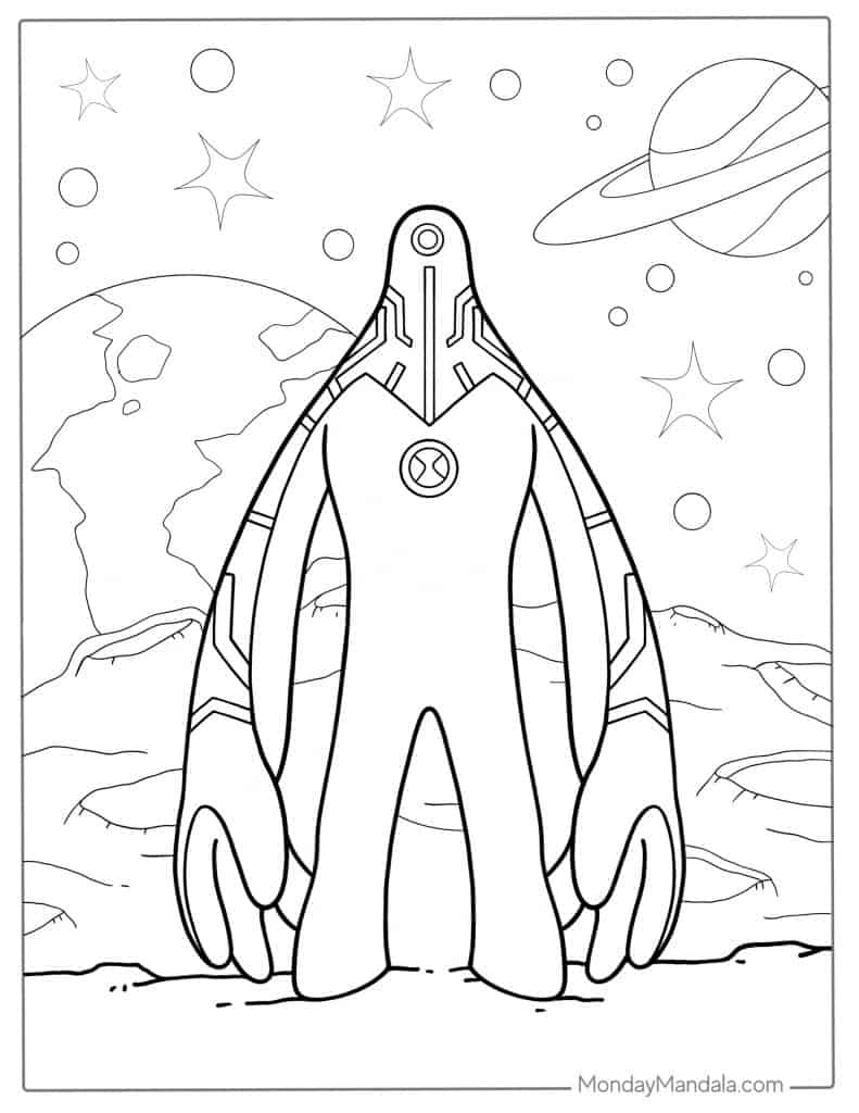 Alien coloring pages free pdf printables