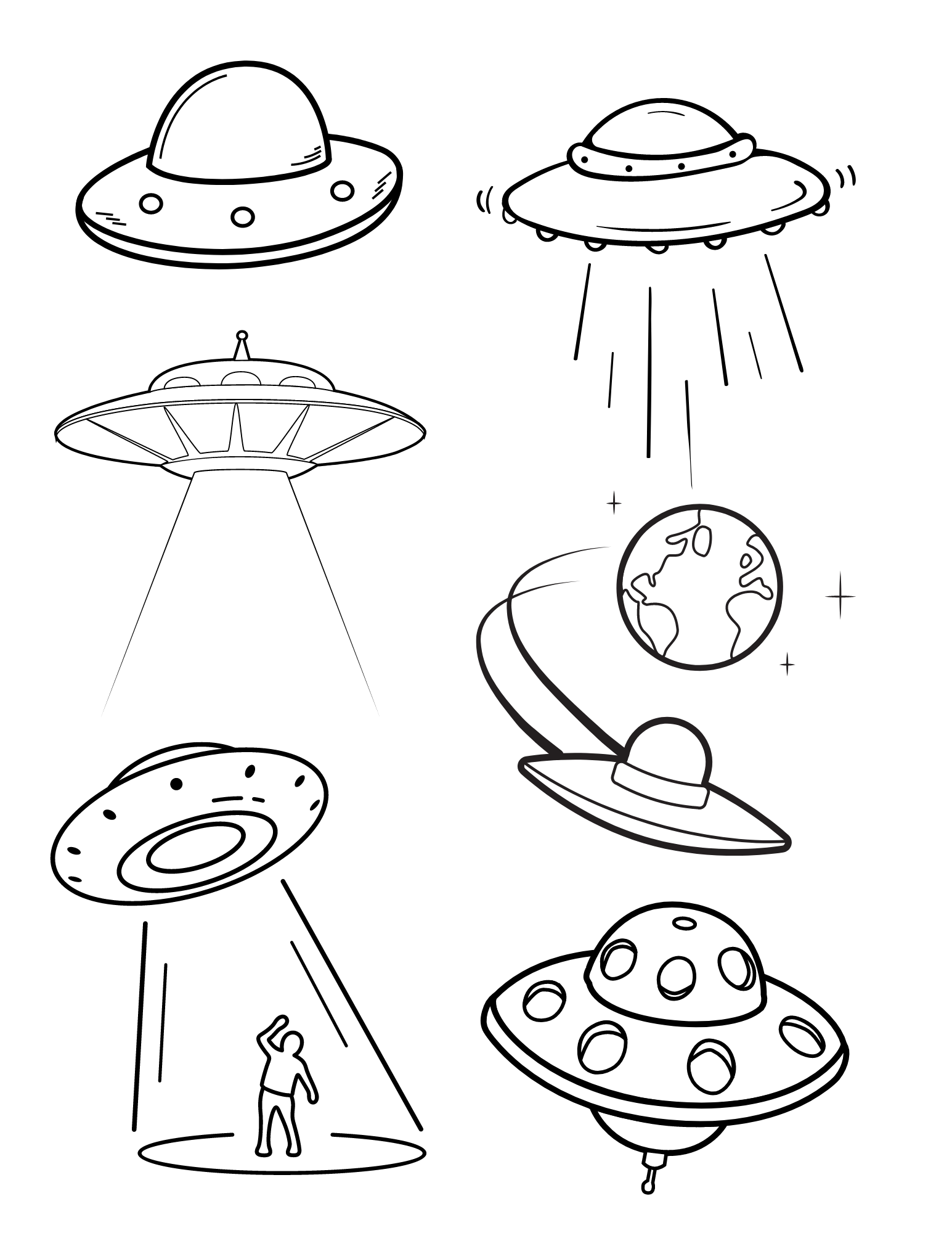 Free printable alien coloring pages for kids and adults