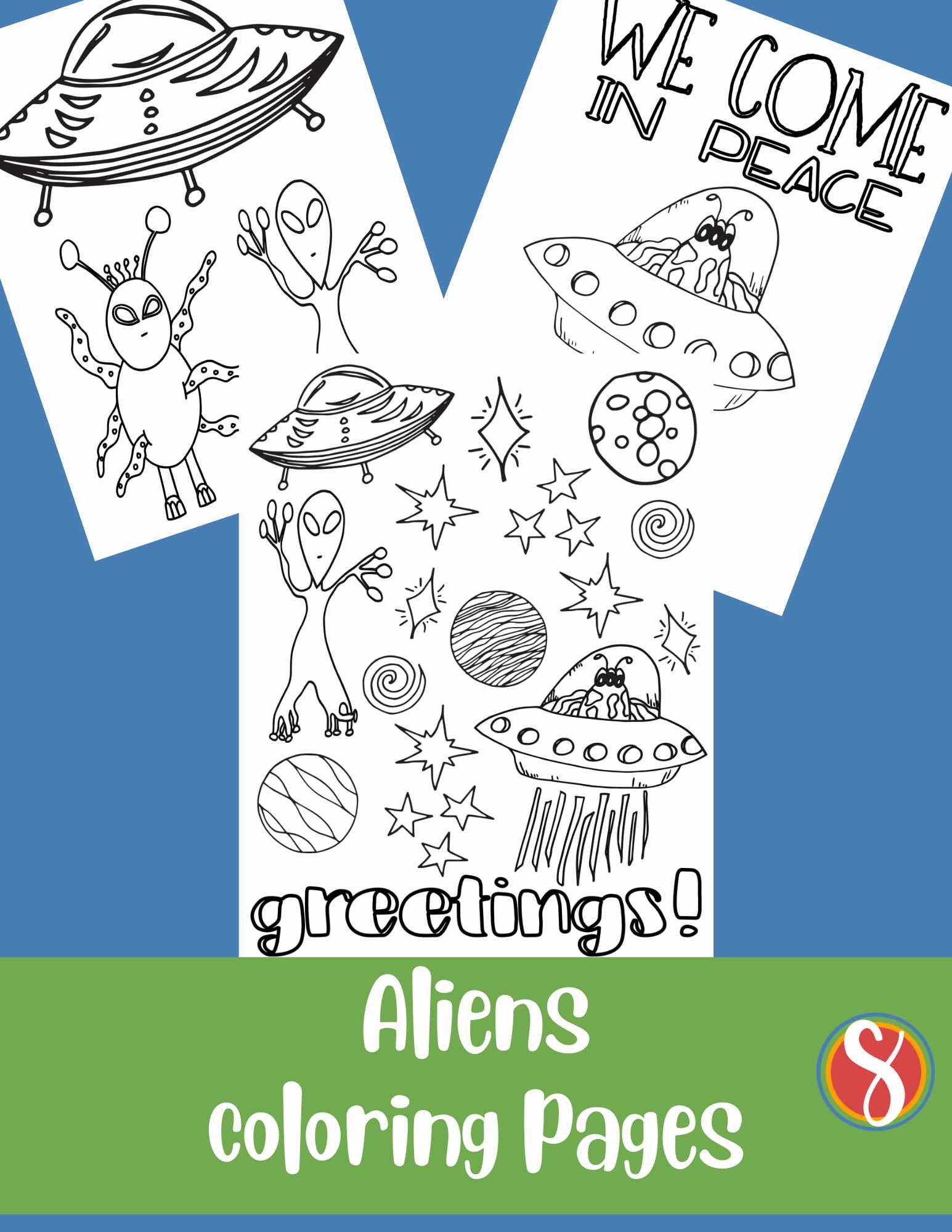 Free alien coloring pages â stevie doodles