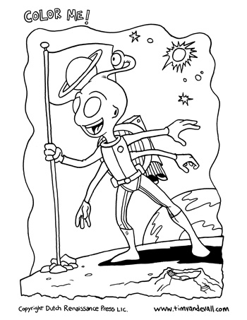 Alien coloring page â tims printables