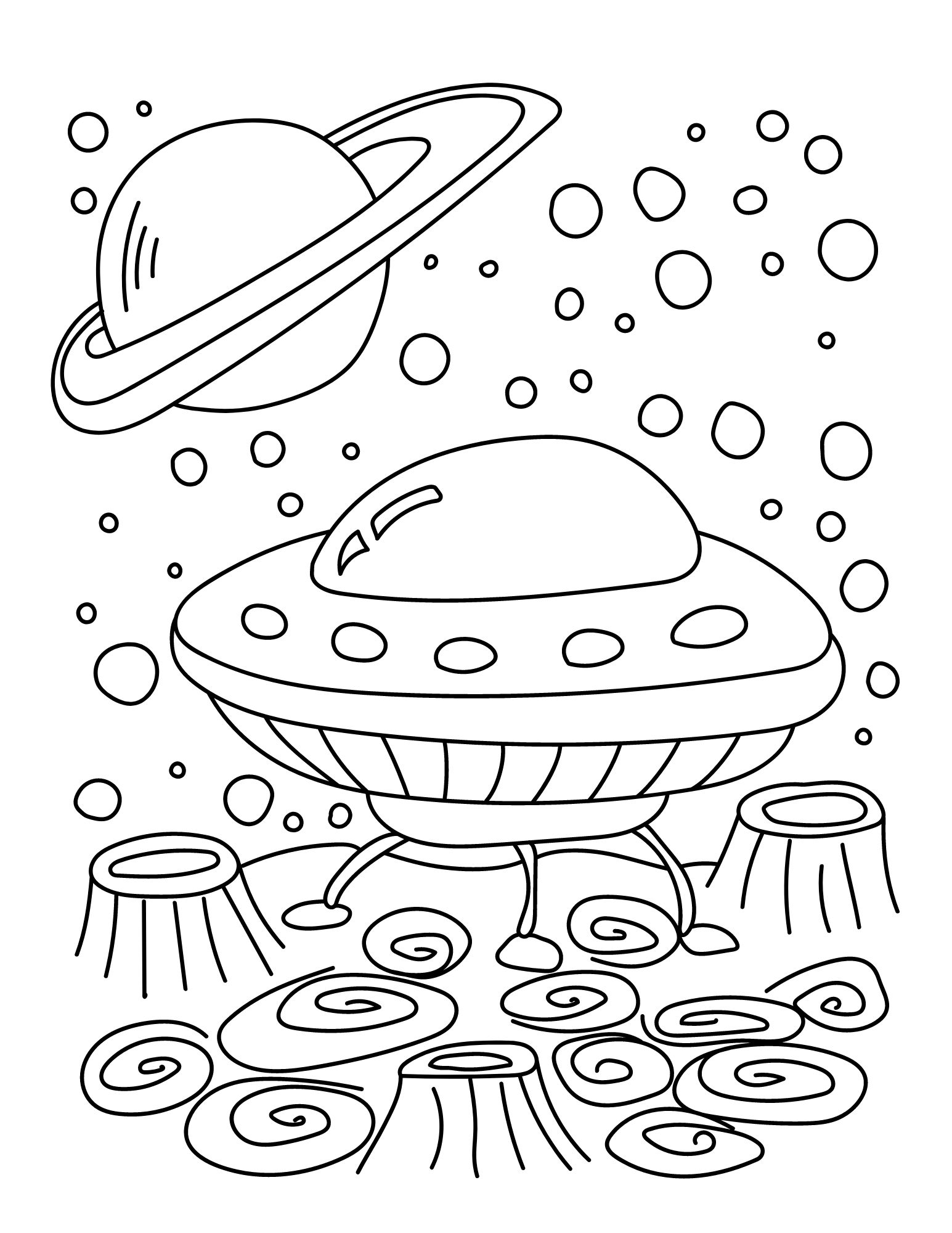 Free printable alien coloring pages for kids and adults