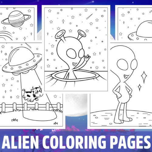 Alien coloring pages for kids girls boys teens birthday school activity made by teachers