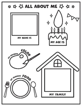 All about me coloring worksheet by tharn learning creation tpt