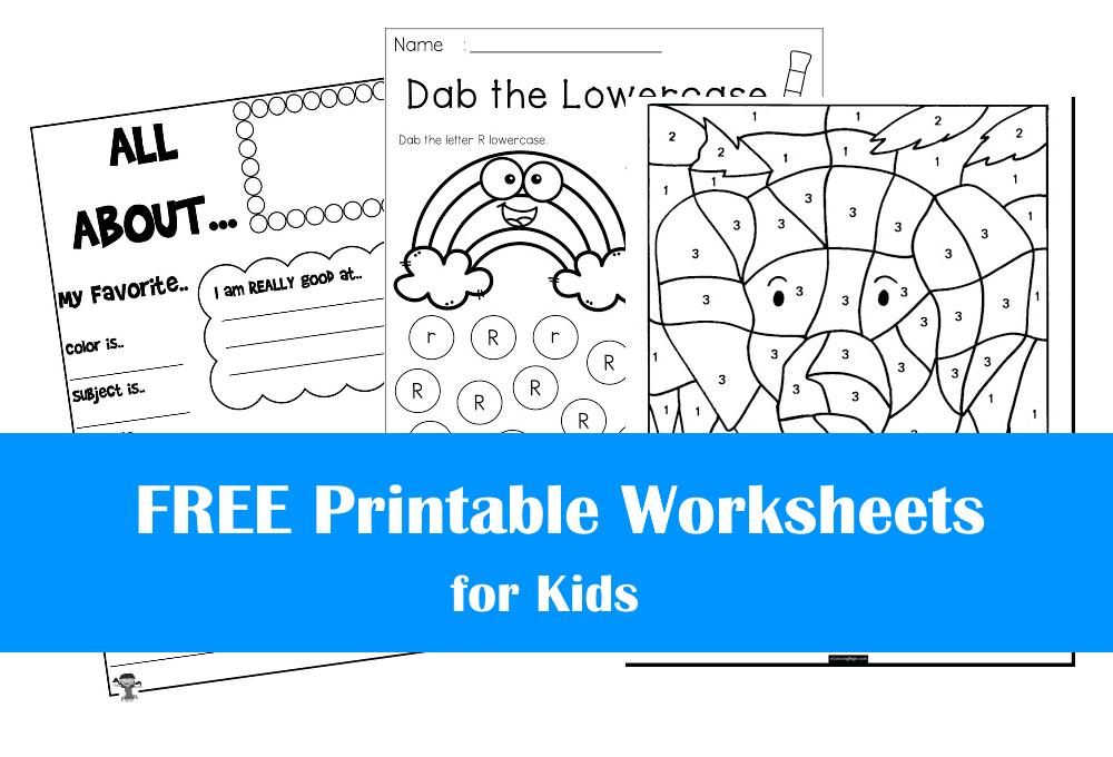 Free printable worksheets for kids bundle