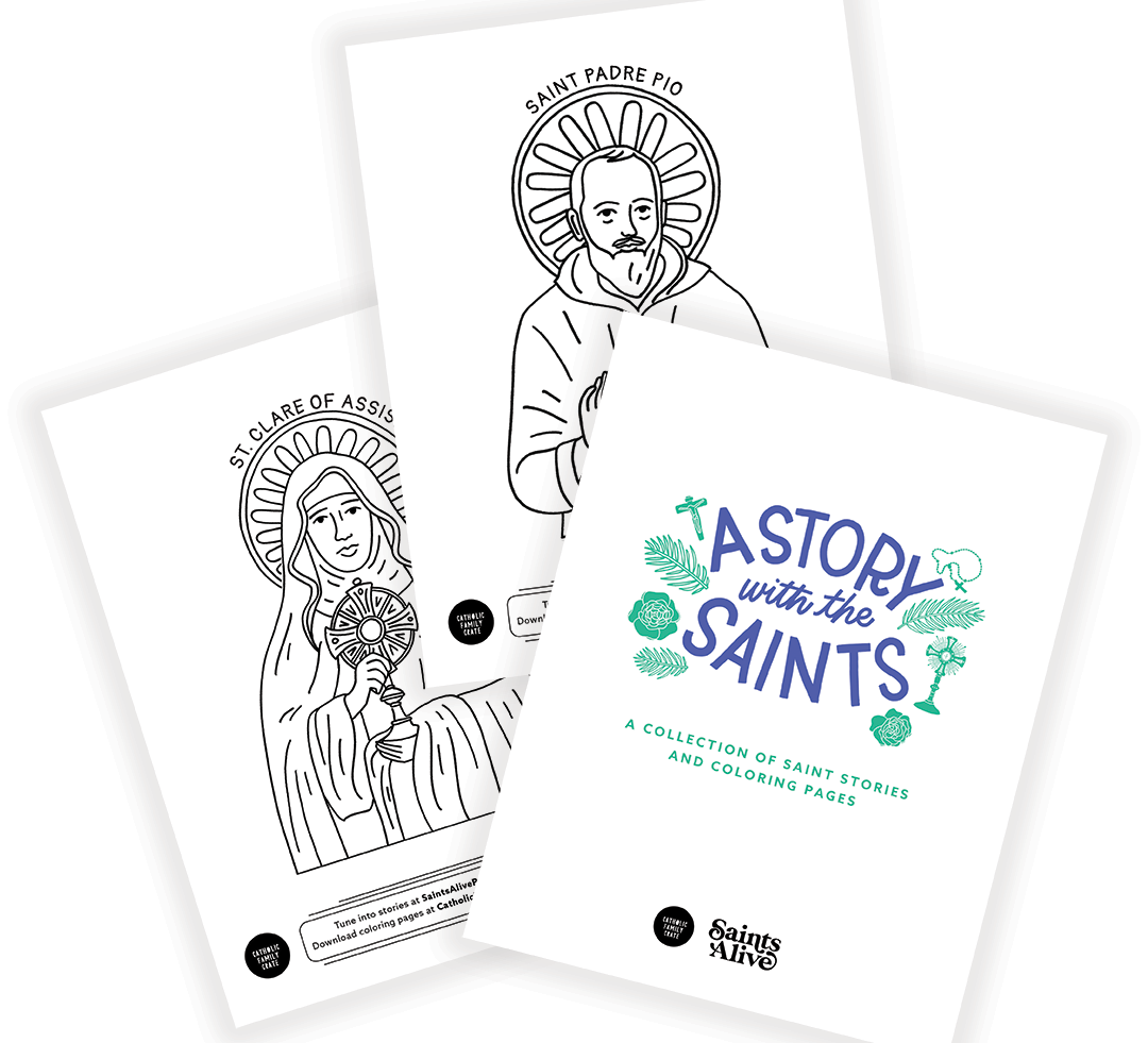 A story with the saints saints alive podcastâ coloring pages â catholic family crate