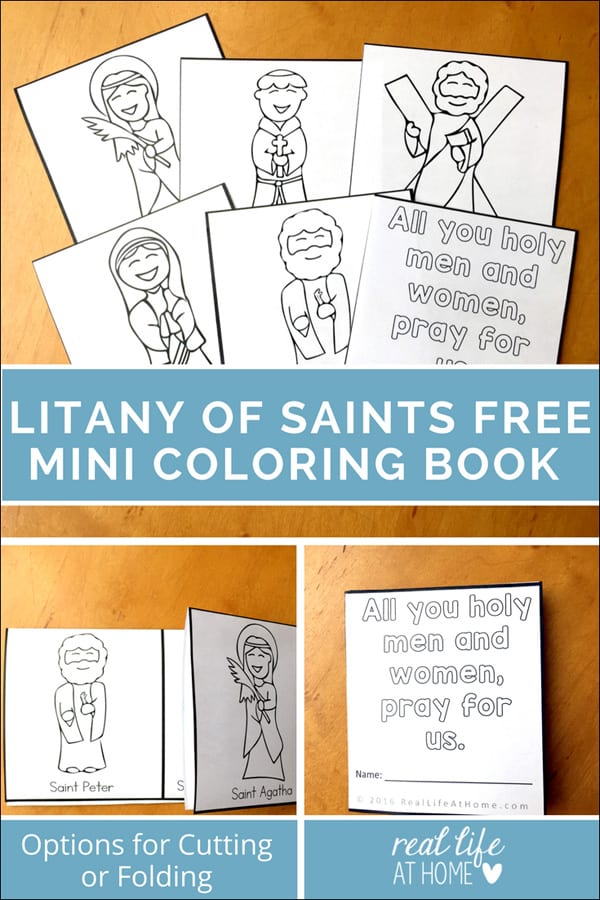 All saints day coloring page litany of saints mini book