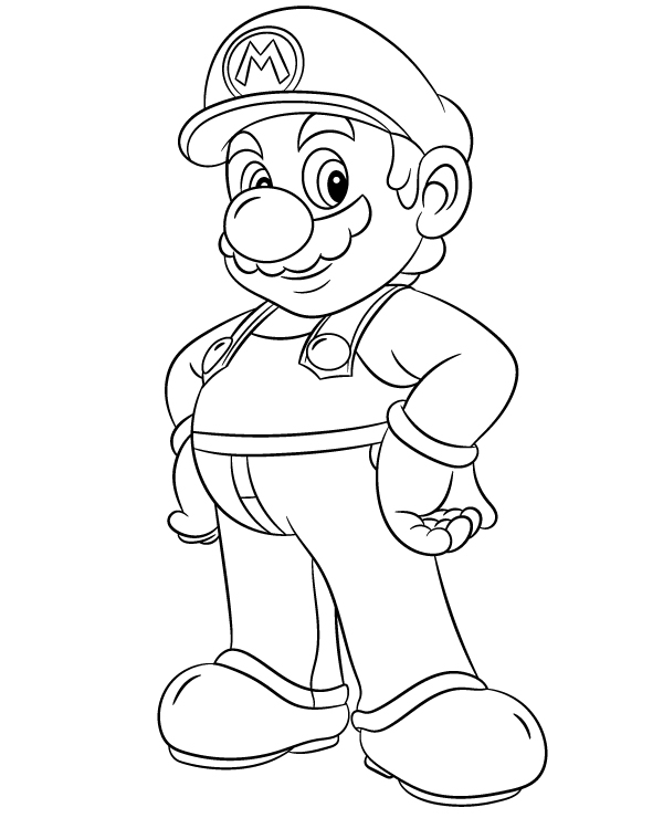 Printable coloring page mario