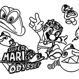 Super mario odyssey coloring pages printable for free download