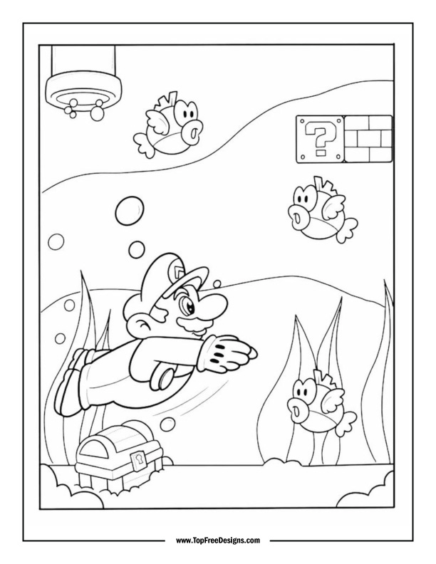 Super mario coloring page