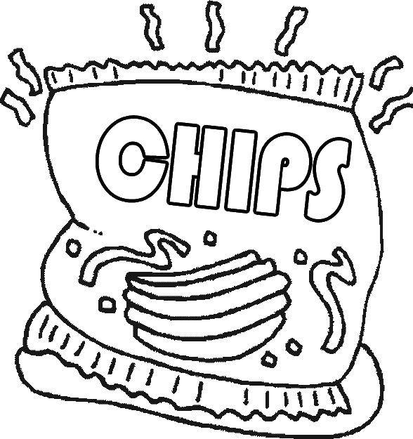 Online coloring pages coloring page a bag of chips the food coloring pages website
