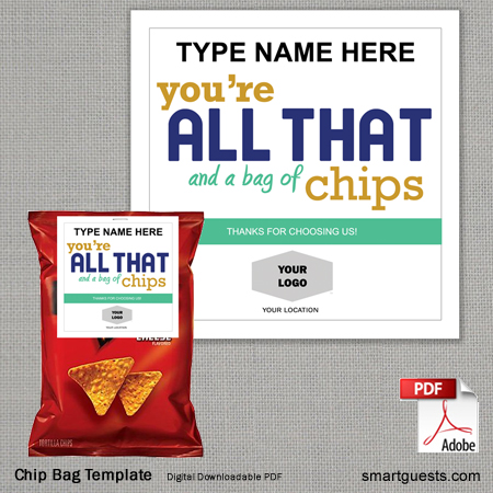 Chip bag card template