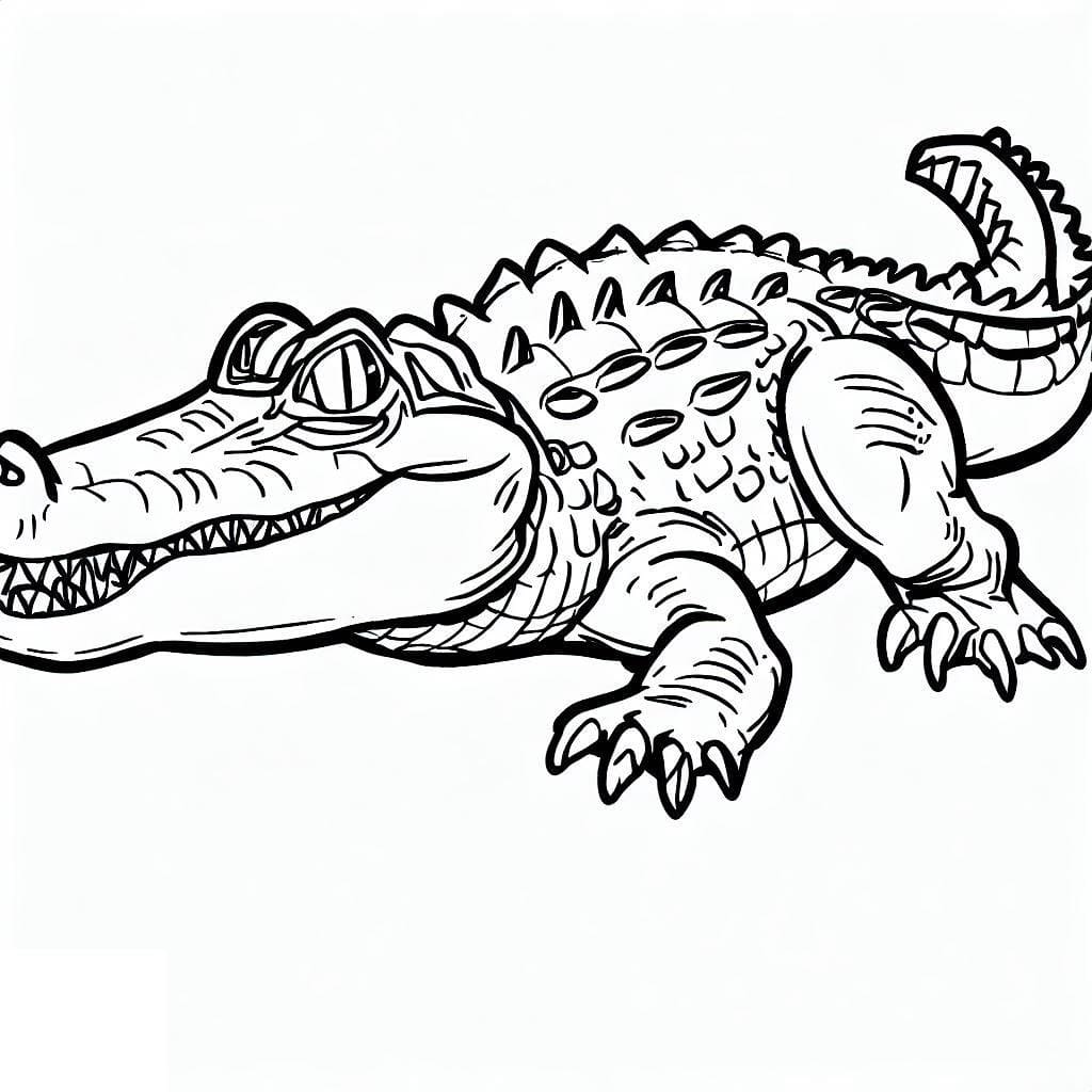 Printable alligator coloring page