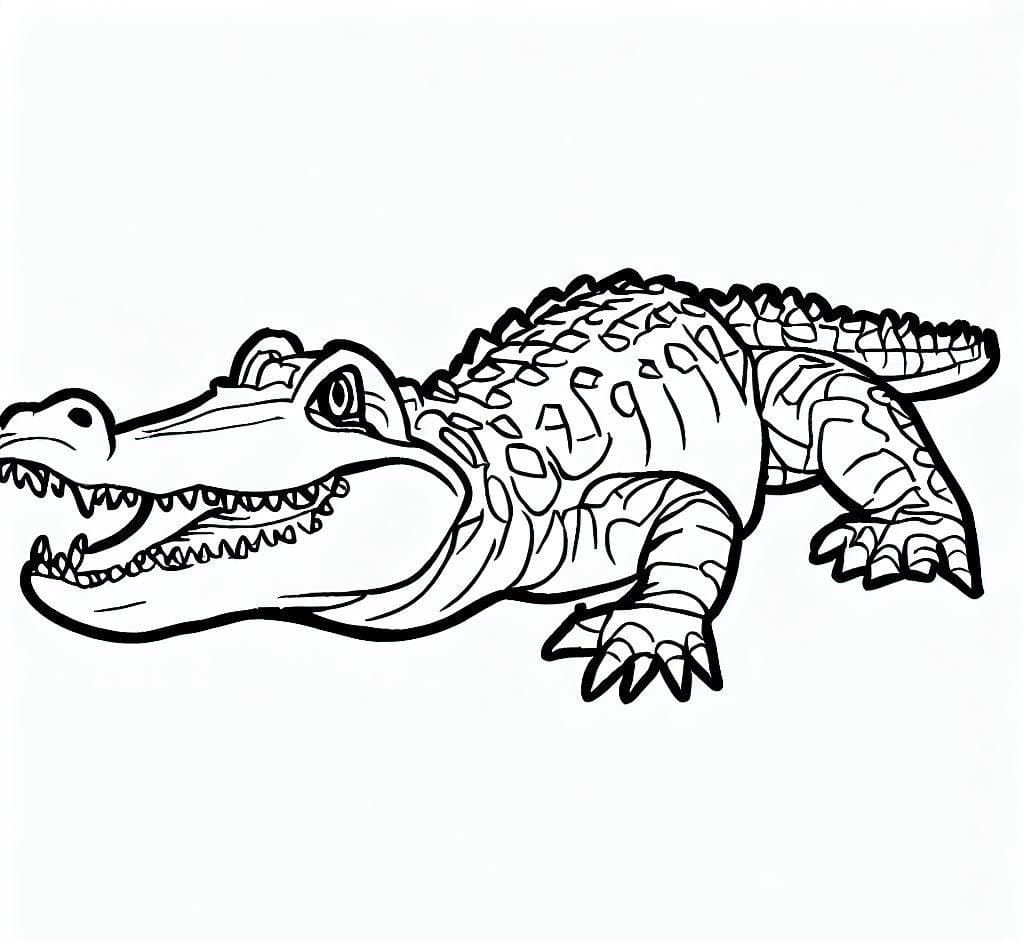 Free printable alligator coloring page