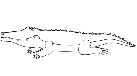 Alligator coloring page free printable coloring pages