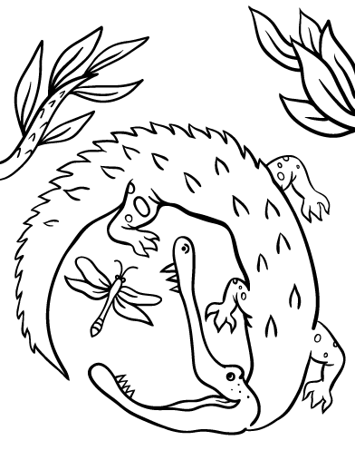 Free alligator coloring page