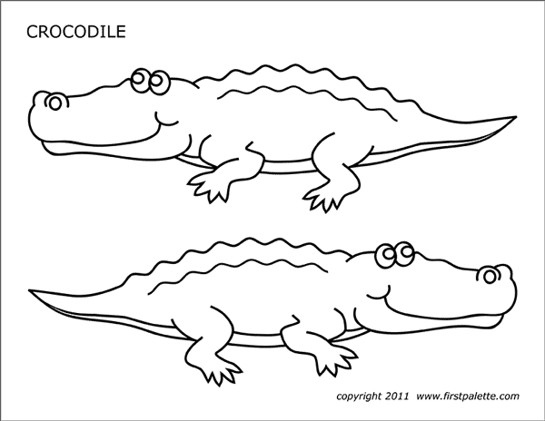 Crocodile free printable templates coloring pages