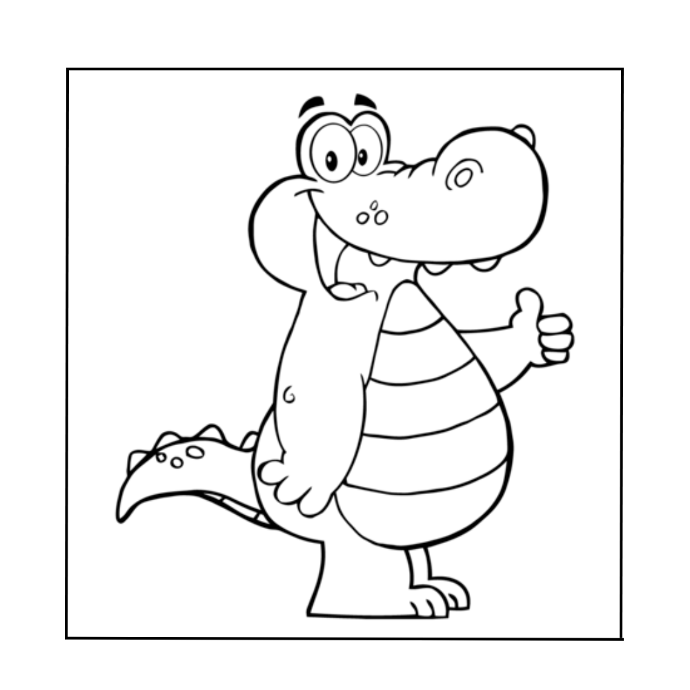 Cute alligator lourg pages prtable pdf png