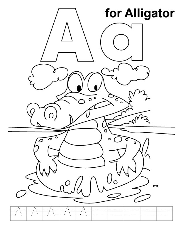 A for alligator coloring page with handwriting practice download free a for alligator coloring page with handwriting practice for kids best coloring pages