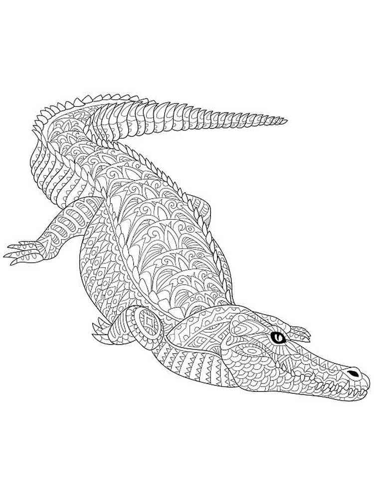 Free printable crocodile coloring pages for adults