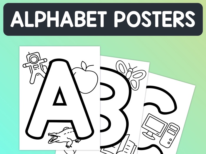 Alphabet posters coloring the alphabet morning work alphabet beginning sounds teaching resources