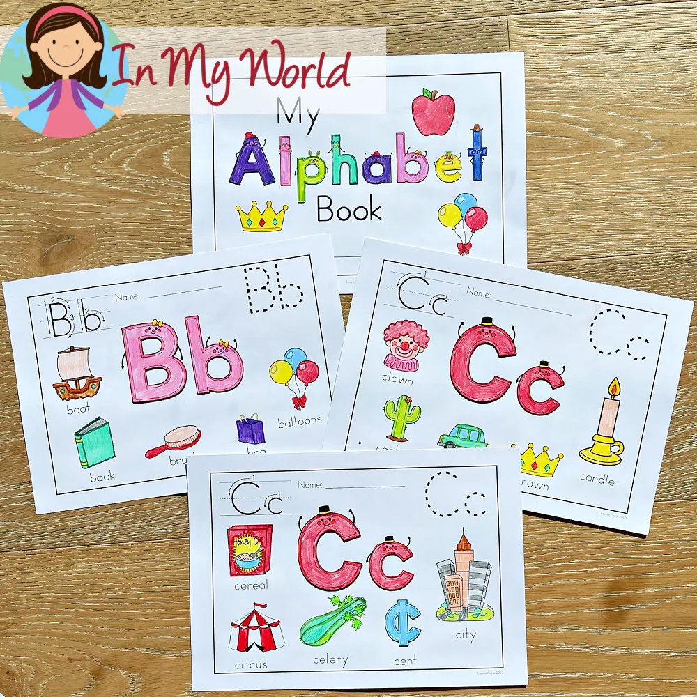 Alphabet coloring book and posters anchor charts