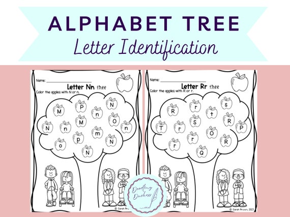 Alphabet tree letter identification uppercase lowercase pre