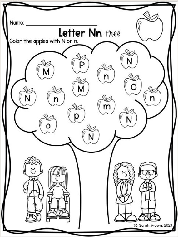 Alphabet tree letter identification uppercase lowercase pre