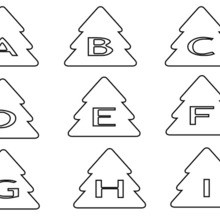 Christmas tree letters of alphabet coloring pages