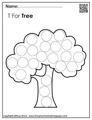 Letter t free dot markers coloring pages dot markers preschool coloring pages coloring pages