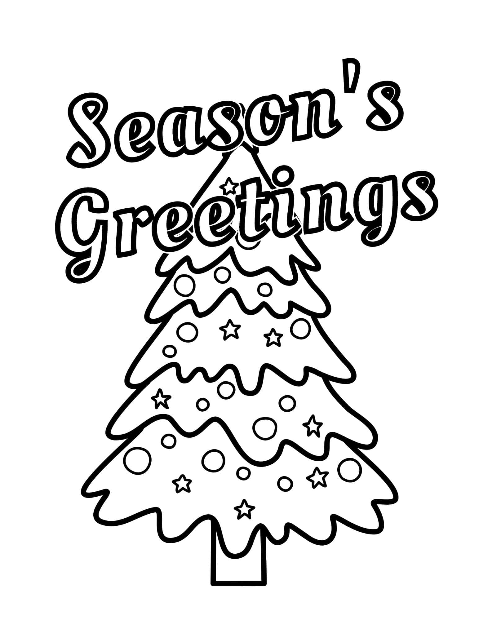 Joyful christmas tree coloring pages