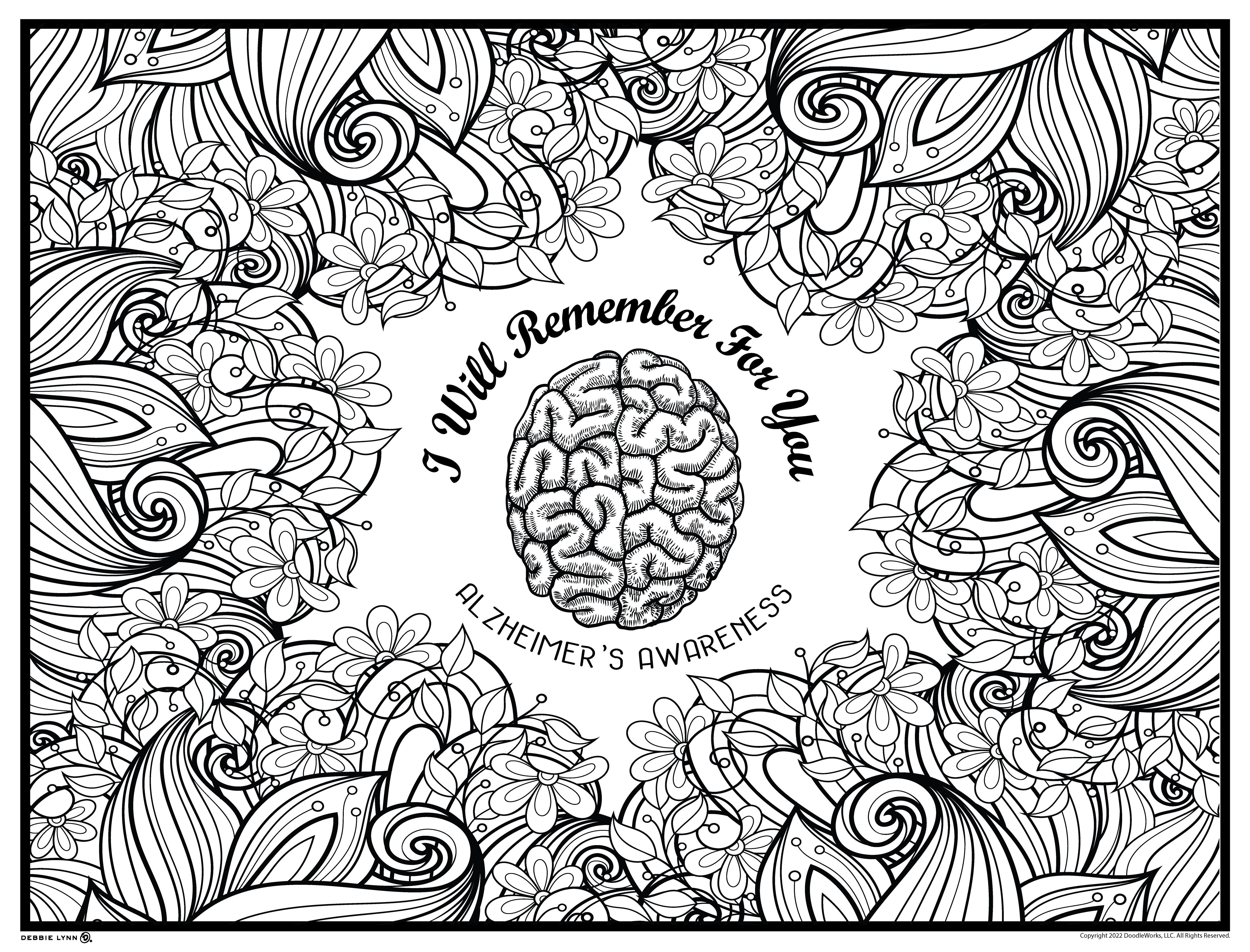 Alzheimers awareness personalized giant coloring poster â debbie lynn